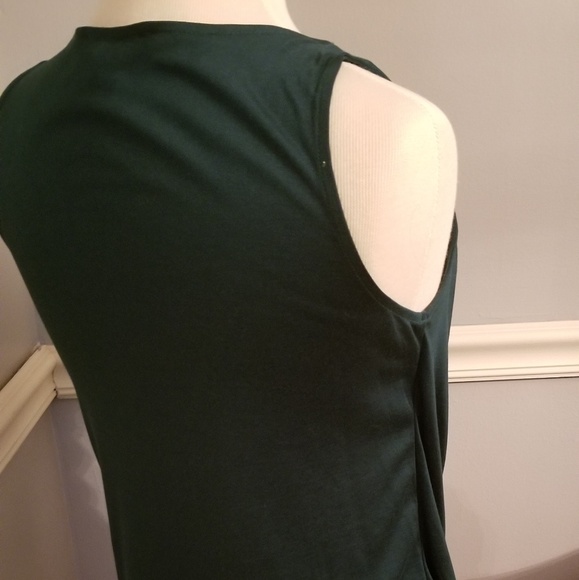 White House Black Market dressy winter green top - Picture 5 of 8